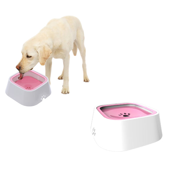 1.5L Pet Dog Water Bowl No Spill Dog Water Bowl Slow Water Feeder Pink