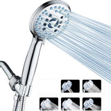 High Pressure 5-mode Handheld Shower Head Bathroom Accessory Silver