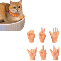 6Pcs Mini Hands Set for Cats Small Elastic Human Hands Toy for Cats