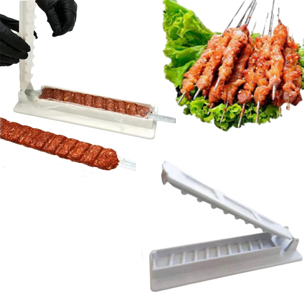 Barbecue Skewer Mold, Single Row Kebab Maker BBQ Tools White