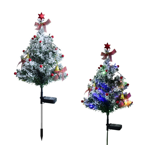 Solar Christmas Tree Light Multicolor Christmas Decorative Stake Light for Courtyard Garden