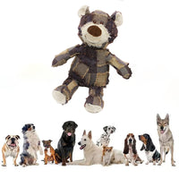 Squeaky Bear Toy for Dogs Indestructible Robust Chew Toys Stuffed Plush Dog Toy Mixcolor