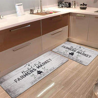 Set of 2Pcs Kitchen Floot Mats PVC Leather Mats for Kitchen Home Style 2