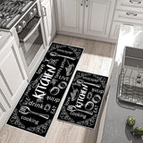 Set of 2Pcs Kitchen Floot Mats PVC Leather Mats for Kitchen Home