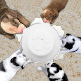 Adjustable Puppy Kitten Milk Feeder Imitate Mother Milk Nursing Bowl with 5 Nipples and Base White