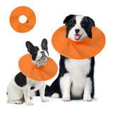 Adjustable Pet Dog E Collar Breathable Dog Cone Recovery Collar Orange