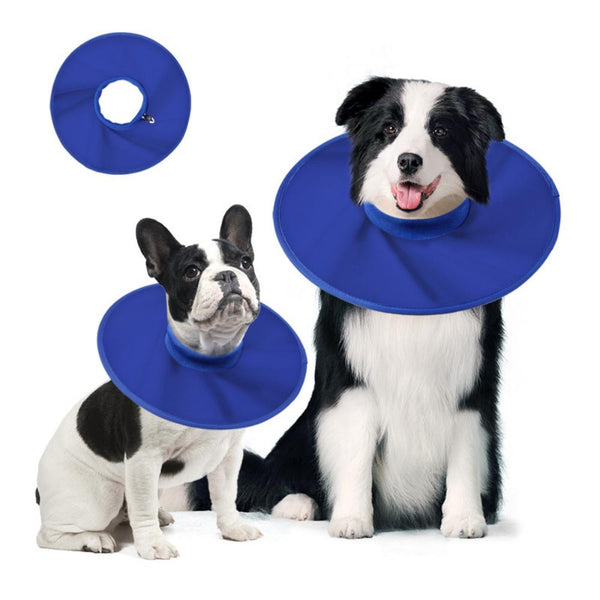 Adjustable Pet Dog E Collar Breathable Dog Cone Recovery Collar Blue