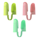 3Pcs Pet Finger Toothbrush Silicone Cat Finger Tooth Brushing Kit Pet Tooth Brush