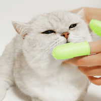 3Pcs Pet Finger Toothbrush Silicone Cat Finger Tooth Brushing Kit Pet Tooth Brush