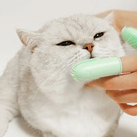 3Pcs Pet Finger Toothbrush Silicone Cat Finger Tooth Brushing Kit Pet Tooth Brush