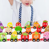 Wooden Number Train Toy Set Toddler Educational Toys Fruit and Vegetable Style