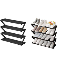 4-Tier Shoe Rack Organizer Space Saving Shoes Organizer for Entryway Bedroom Black