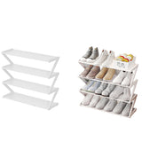 4-Tier Shoe Rack Organizer Space Saving Shoes Organizer for Entryway Bedroom White