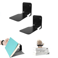 2Pcs Set Invisible Floating Bookshelf Wall Mounted Book Organizers Office Home Decor Black