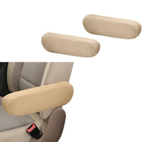 2 Pcs Set Car Front Seat Armrest Covers Armrest Protectors for Truck Van Beige