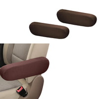 2 Pcs Set Car Front Seat Armrest Covers Armrest Protectors for Truck Van Coffee