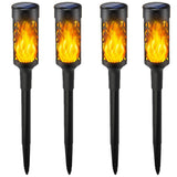 4Pcs Solar Flickering Flame Lights Outdoor Tiki Torches Lights for Outside Decor