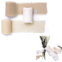 3 Rolls Fringe Chiffon Silk Ribbon Set Frayed Edges Ribbon Wedding Gifts Wrapping Decoration Style 2