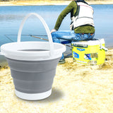 10L Foldable Silicon Fishing Bucket Collapsible Plastic Bucket for Kitchen Camping Garden