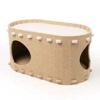 Cat Cave Beds Scratch Resistant Pet Cat House Foldable Cat Tunnel Toy Camel