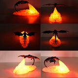 3D Printed Fire Dragon Lamp USB Rechargeable Night Light Home Decor