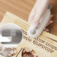 2Pcs 2-in-1 Mini Bag Sealer Rechargeable Chip Bag Sealer with Cutter for Plastic Bags