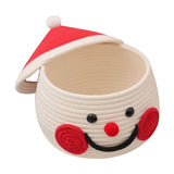 Cartoon Snowman Storage Basket Desktop Basket With Lids Organizing Basket Xmas Decor