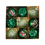 9Pcs Christmas Tree Christmas Balls Decorations Baubles Party Ornaments Gift Pack Green