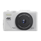 4K Digital Camera WiFi Vlogging Camera with 180 Degree Flip Screen White