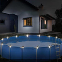 12Pcs Solar Pool Lights for Framed Above Ground Pools Outdoor Swimming Pool Enclosure Lighting Decor