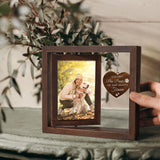 Pet Memorial Photo Frame for Dogs Cats Rotating Wooden Picture Frame