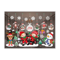 6-Style Christmas-Themes Window Stickers Xmas Decal Shop Xmas Party Wall Decor