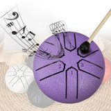 6-Note Rain Drum Mini Steel Tongue Drum Purple