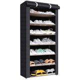 Shoes Rack with Cover Large Shoe Shelf Black