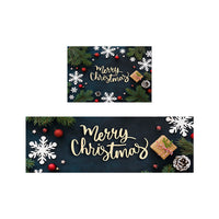 2Pcs Set Christmas Kitchen Door Mat Anti-Slip Floor Mat for Bathroom Home Style 2