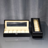 PU Leather Display Storage Box Watch Organizer Case Jewelry Showcase