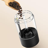 Electric Grinder for Salt Pepper Rechargeable Automatic Pepper Mill Shaker Black