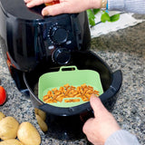 Air Fryer Silicone Liners Reusable Square Fryer Basket Oven Baking Tray with Pair of Gloves