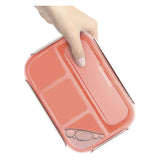 4 Compartments Bento Lunch Box Food Storage Containers Pink