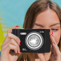 48MP HD Retro Digital Camera with 32G Memory Card 1080P Kids Student Camera Black