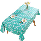 Moroccan Pattern Tablecloth Rectangle Dining Table Cover Christmas Party Decor Cyan