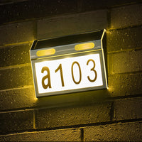 Solar House Number Light Wall Mount Illuminated House Numbers Signs Stainless Steel Address Signs Lamp