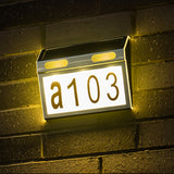 Solar House Number Light Wall Mount Illuminated House Numbers Signs Stainless Steel Address Signs Lamp