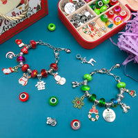 66Pcs Christmas Jewelry Making kit DIY Bracelet Charms with Jewelry Box Silver