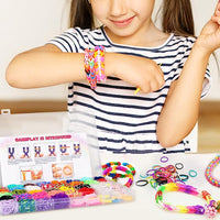 Loom Bands Kit Colorful Loom Bracelet DIY Rubber Band Bracelet Making Kit with Storage Box