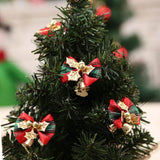 40Pcs Christmas Bows with Bells Christmas Tree Ornament Xmas Party Decor