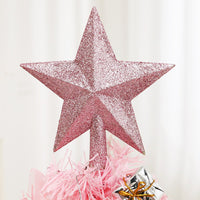 Artificial Mini Tabletop Christmas Tree  Pink Xmas Tree with LED Lights Treetop Ornaments