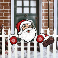 Christmas Outdoor Fence Peeker Xmas Garden Ornaments Decoration Style 1