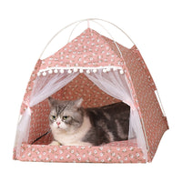 Portable Cat Tents Cat House Foldable Pet Nest for Small Cat Dog Pink