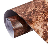 5M Marble Texture Wall Sticker Decor Roll Wallpaper Self Adhesive Contact Paper for Kitchen Worktop Covering Brown